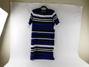 Vestido para mujer Lauren Ralph Lauren negro, azul, blanco a rayas manga corta PS nuevo con etiquetas - Imagen 1 de 5