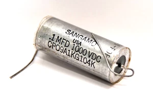 MIL spec Paper-In-Oil Capacitor by Sangamo type CPO9A1, 0.1 µF / 1000 V-, NOS - Picture 1 of 6
