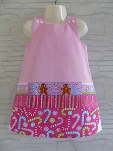 Baby Girls Christmas pinafore dress age 18-24 months party outfit handmade - Picture 1 of 2