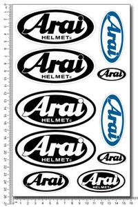 ARAI Cascos Patrocinador Motocicleta Set Hoja 10 Pegatinas Casco Juego - Imagen 1 de 3