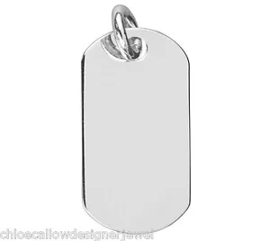 1x 925 Sterlingsilber schwer massiv Hundeetikett Anhänger für Kette Halskette - Bild 1 von 1