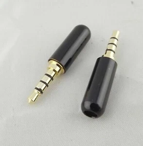 10 3.5mm 1/8" 4 Polos Macho TRRS Reparación Auriculares Enchufe Metal Audio Soldadura Negro - Imagen 1 de 5