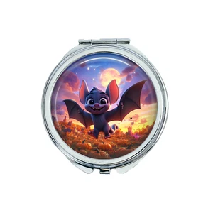 1 Halloween Design 10 Portable Makeup Compact Double Magnifying Mirror - Picture 1 of 2