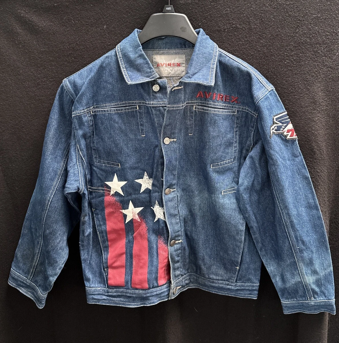 AVIREX　EMBROIDERY DENIM JAKET AVIREX EMBROIDERY DENIM JAKET AVIREX EMBROIDERY DENIM JAKET