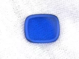 EIN 12 mm x 10 mm flaches Kissen synthetischer blauer Spinell Korund Cabochon Edelstein - Bild 1 von 2