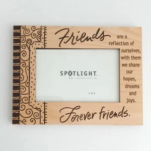 Lasercraft 41732 Forever Friends, Wood Natural, 4 x 6 Picture Frame - Picture 1 of 3