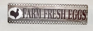 Farm Fresh Eggs Rustic Farm Metal Sign With Rooster, New - Picture 1 of 4