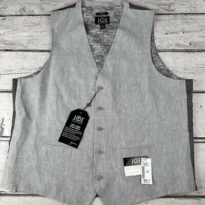 New JOE (Joseph Abboud) Men’s Gray Linen Suit Vest Wedding Slim Fit Size XXL NWT - Picture 1 of 9