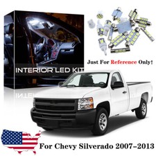 14x White LED Interior Light Kit For 2007-2013 Chevy Silverado & GMC Sierra CS3W