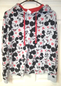 Disney All-Over Print Mickey Mouse Pullover Sweatshirt Hoodie Women's Sz Medium - Picture 1 of 19