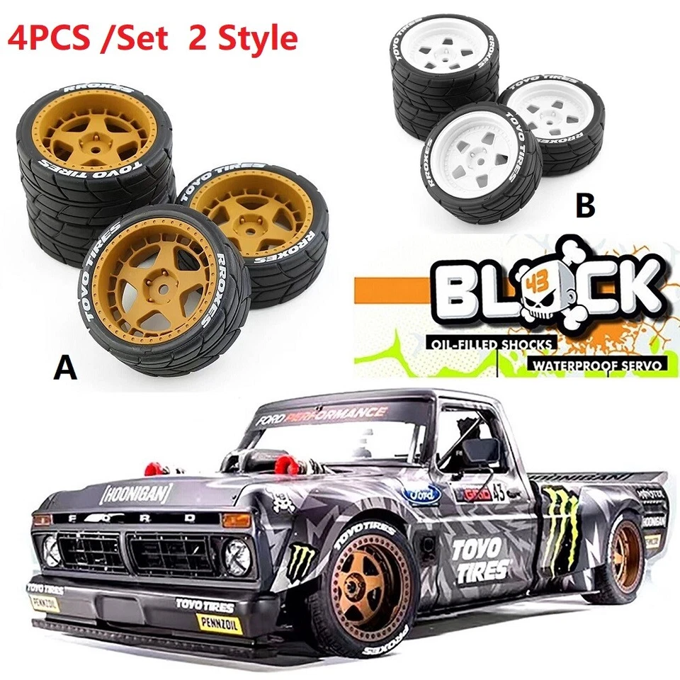 65MM Tyre Drift Wheel Hub Tires for Tamiya 1:10 TT01 TT02 XV01 HPS HPI KYOSHO - Image 1 of 4