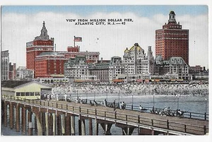 Atlantic City NJ View from Million Dollar Pier Vintage Postcard - Picture 1 of 2