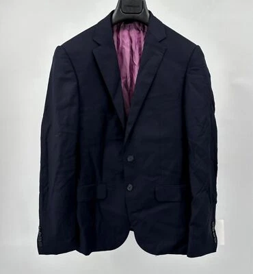 Chaqueta Blazer Zanetti Azul Marino Lana Lanificio Di Biella Hombres 40S NUEVA SIN ETIQUETAS N163 Foto 1 de 2