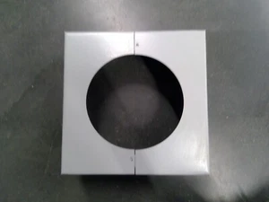 8-1/2" Diameter 12-3/4" Metal Square Pole Base, Gray **Free Shipping** - Picture 1 of 3