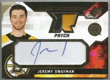 2021-22 Upper Deck SPx Rookie Jersey Auto Patch JEREMY SWAYMAN JS #/25 Bruins RC