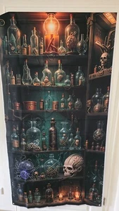 Textilbanner Stoffbanner Deko Fahne mit Ösen 180 cm x 90 cm Hexenküche Alchemist - Bild 1 von 3