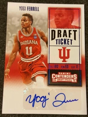 2016/17 CONTENDERS DRAFT PICKS BLUE FOIL REFRACTOR #168 YOGI FERRELL AUTO RC - Image 1 of 2