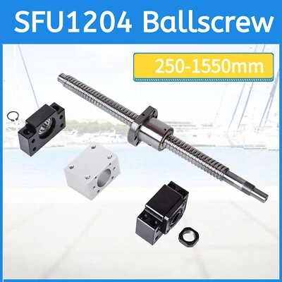 Tornillo de bola CNC SFU1204 extremo mecanizado con BF/BK10 y carcasa de tuerca L = 250 mm-1500 mm Foto 1 de 4