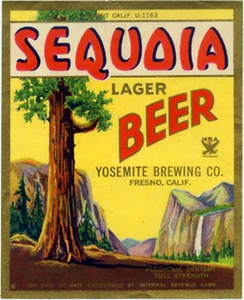 YOSEMITE BRAUEREI MAMMUTBAUM BIER ETIKETT T-SHIRT FRESNO CA SMALL-XXXLARGE (F) - Bild 1 von 1