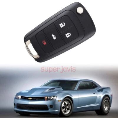 4 Buttons Flip Keyless Entry Remote Folding Key Fob Shell For Chevy Camaro 10-16 - Image 1 of 4