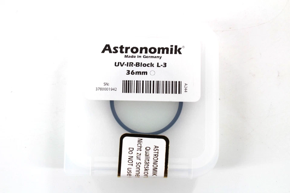 Astronomik UV-IR Block L-3 T2 Telescope Filter - New In Case - 36mm Germany - Image 1 of 3