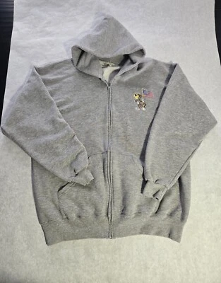 Cheetos Chester Cheetah Gris Cremallera Completa Sudadera con Capucha Bordada Bandera Americana 2XL Foto 1 de 4