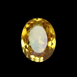 Brazil Oval Cut Yellow Citrine 13 Carat Loose Gemstone Lab-Created - Picture 1 of 3