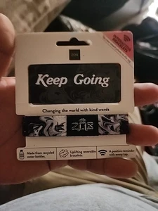 Neu! ZOX Silver Strap *KEEP GOING* Armband mit Karte #12577 - Bild 1 von 2