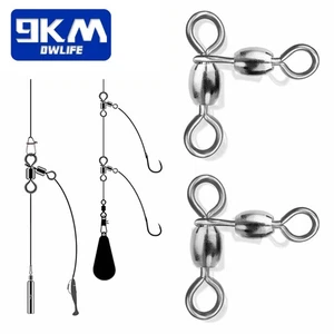 25pcs 3-Way Swivel Stainless Steel Crane Swivels Fishing Barrel Swivels Tackle - Picture 1 of 22
