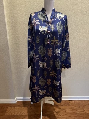 2-Piece Sana Safinaz Blue Silk Khameez With Pants. - Image 1 of 4