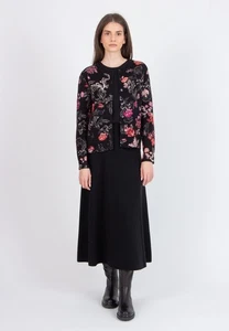 Ivko Jacke Jacquard Cardigan schwarz braun jacket Blumen floral forest 222522 - Bild 1 von 7