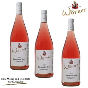 (7,47€/l) Dornfelder Rosé halbtrocken 3x1Ltr  WEINGUT WÖRNER Wein aus der Pfalz - Bild 1 von 8