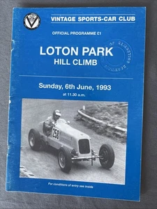 Race Programme 6 June  1993 Loton Park  Vintage Sports Car Club VSCC A5 - Picture 1 of 1