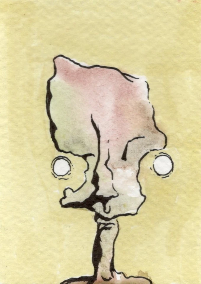 Tarjeta de expresionismo surrealista ACEO Original Art - No One's Home de Kiefer Moore Foto 1 de 1