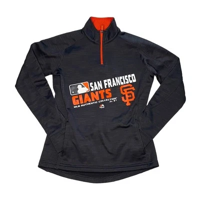 San Francisco Giants MLB Jacket 1/4 Zip Women's Small Soft Shell Majestic Black - Image 1 of 4