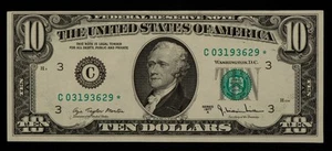 FR 2024-C* $10 1977 A Federal Reserve Note US - Star Note - XF/AU - SKU-CA1384 - Picture 1 of 2