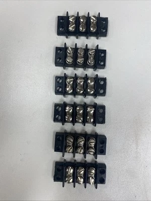 (6) Cinch/Kulka Double Row Terminal 3 Position 16 AWG 15 Amp 250 Volt..B74-11 - Image 1 of 2