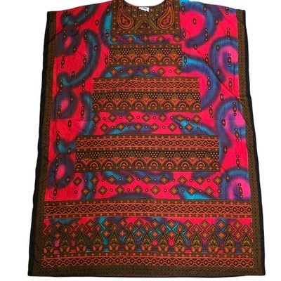 VTG Metropolitan Caftan Kaftan House Dress Mumu One Size Colorful Tribal Ethnic - Image 1 of 4