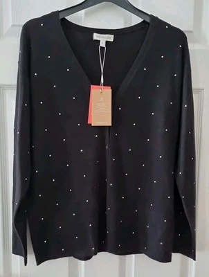 Cárdigan Monzón Talla Pequeña 8 10 Lentejuelas Negro Dorado Nuevo Con Etiquetas  Foto 1 de 4