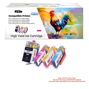 923e BKCMY Ink Fit for HP 923e OfficeJet pro 8120/8122e/8124e/8125e/8130/8132e - Picture 1 of 9