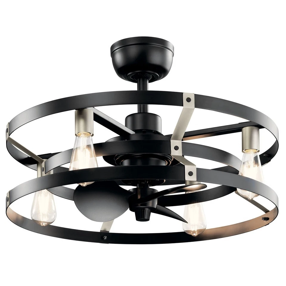 Cavelli 4-Light 25" Indoor Ceiling Fan in Satin Black - Image 1 of 1