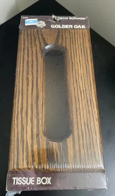 SOPORTE de caja Kleenex de pañuelos de madera maciza de roble vintage nuevo sellado casa de campo Foto 1 de 4