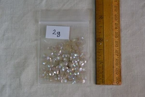 Antique Art Deco French Sequins, Clear Aurora Borealis AB, 5mm, 1920s-30s, 2g - Picture 1 of 6