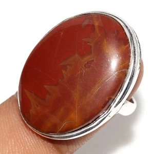 925 Silver Plated Noreena Jasper Ethnic Ring Handmade Jewelry Size US 7 GW - Picture 1 of 3