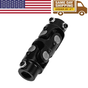 3/4" DD x 3/4" DD Double Steering Universal U Joint Shaft Coupler Black US M - Picture 1 of 11