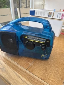 Freeplay Blue Transparent Self Powered Energy Wind Up Solar Power AM FM Radio - Picture 1 of 6