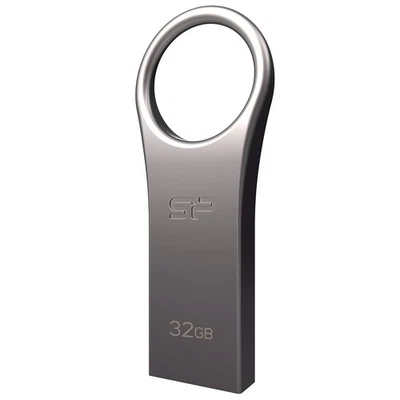 Silicon Power 32GB Jewel J80 USB 3.0 Key Flash Drive, Titanium (SP032GBUF3J80V1T - Image 1 of 4