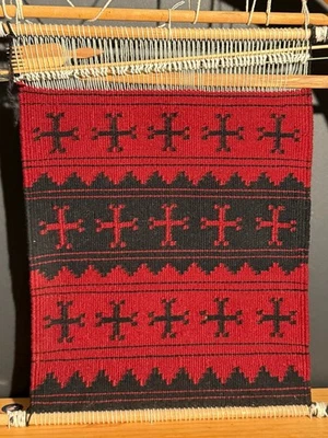 美丽的 NAVAJO RUG BEGAY Master WEAVER/LOOM,“蜘蛛女十字架”,签名,完好! — 第 1/4 张图片