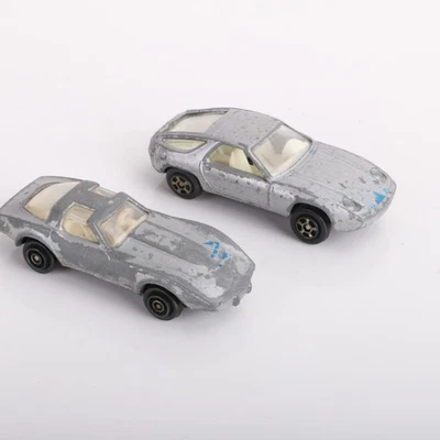 2 Playart Diecast Cars Porsche 928 Silver 1:64 Scale VTG - Image 1 of 4
