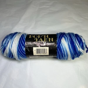 Hilo acrílico de peso medio abigarrado Pop'n Yarn - 1 madeja azul blanco #A5-8901 - Imagen 1 de 3